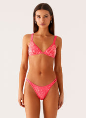 Croatia Bikini Top - Pink Sequin
