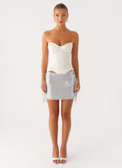 Radar Satin Corset - Ivory